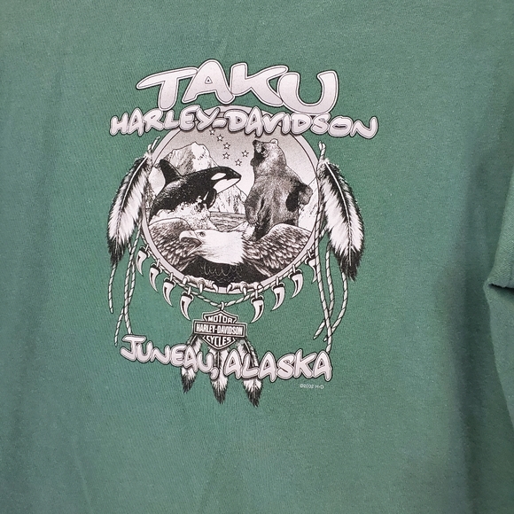 Harley-Davidson Green Juneau, Alaska Tee, Size Medium - Picture 8 of 12
